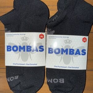 Bombas Unisex Black Comfort Ankle Socks Adult‎ Medium  2 Pair